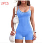 Spaghetti Strap Yoga Jumpsuit Shorts