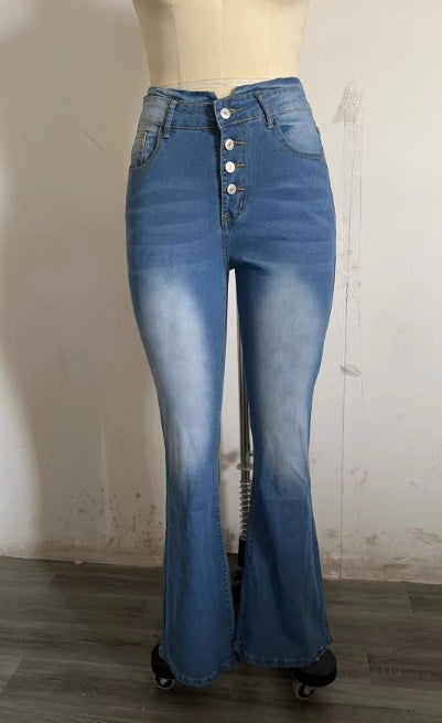 High Waist Bell Bottom Jeans 