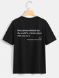 Round Neck Short Sleeve Slogan Tee Top