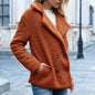 loose lapel fluffy coat