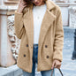 loose lapel fluffy coat