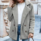 loose lapel fluffy coat
