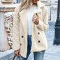 loose lapel fluffy coat