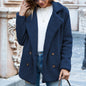 loose lapel fluffy coat