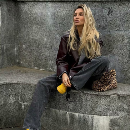 casual leather jacket