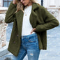 loose lapel fluffy coat