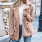 loose lapel fluffy coat