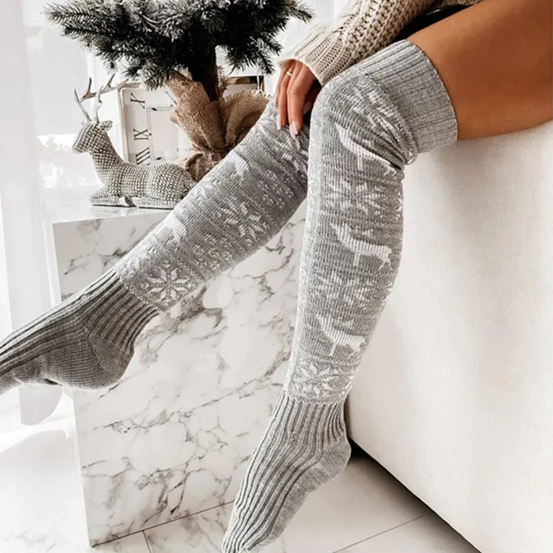 women's winter thigh-high socks