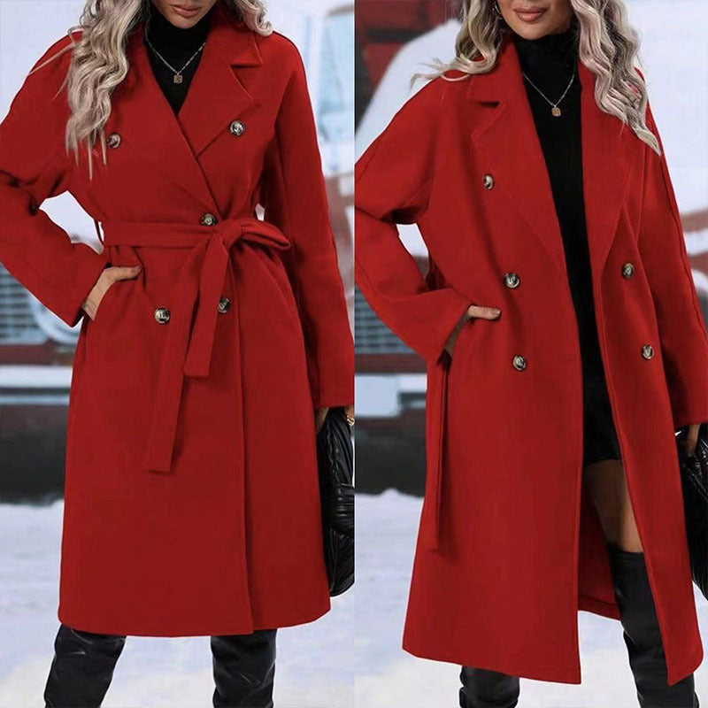double-breasted trench coat winter