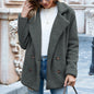 loose lapel fluffy coat