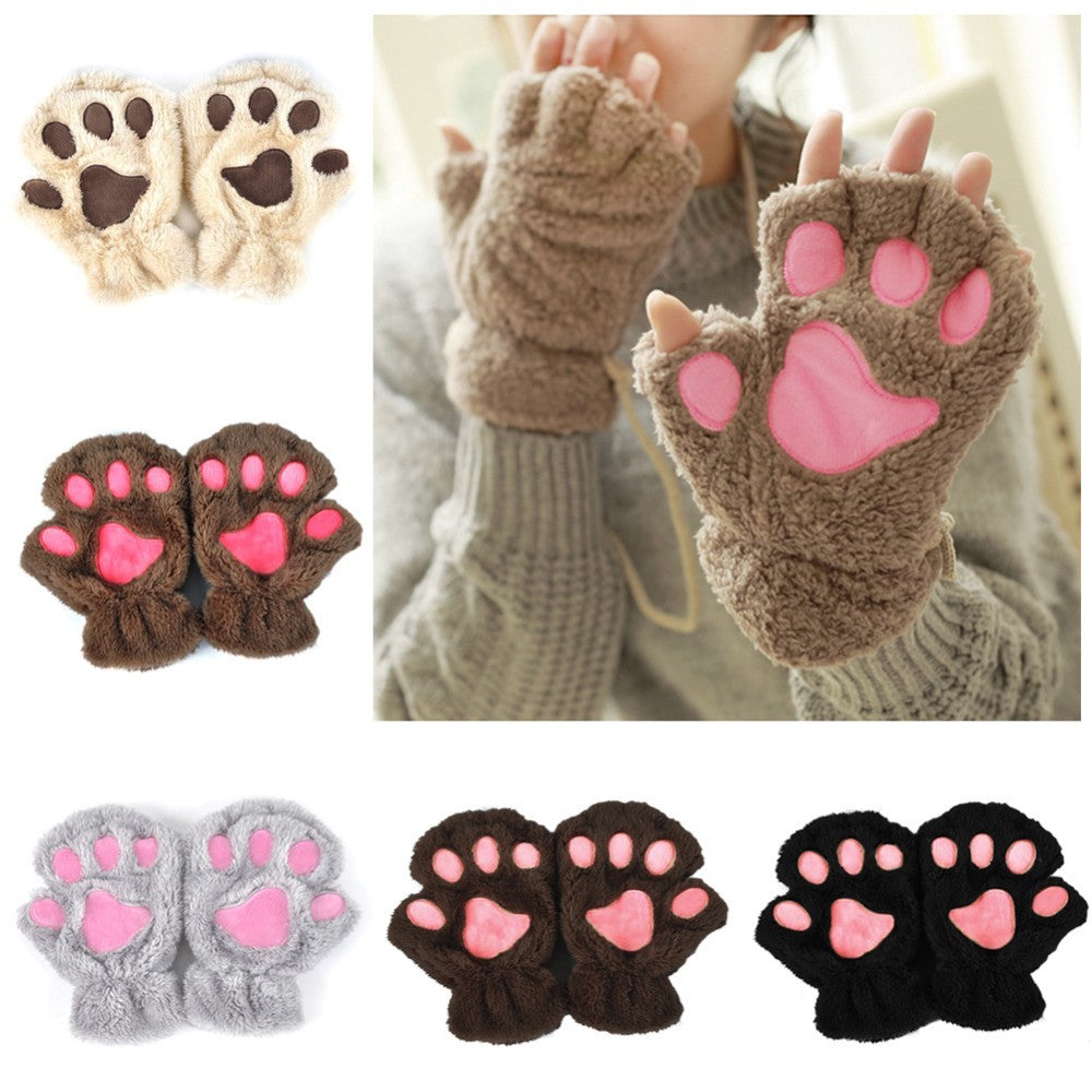 Half Cover Paw Bear Cat Claw Gloves