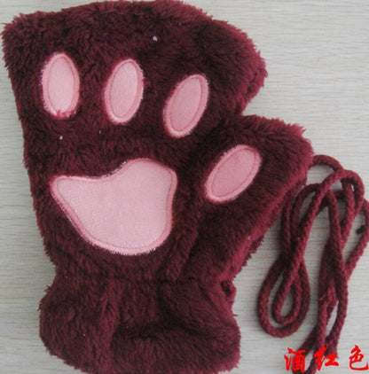 Half Cover Paw Bear Cat Claw Gloves