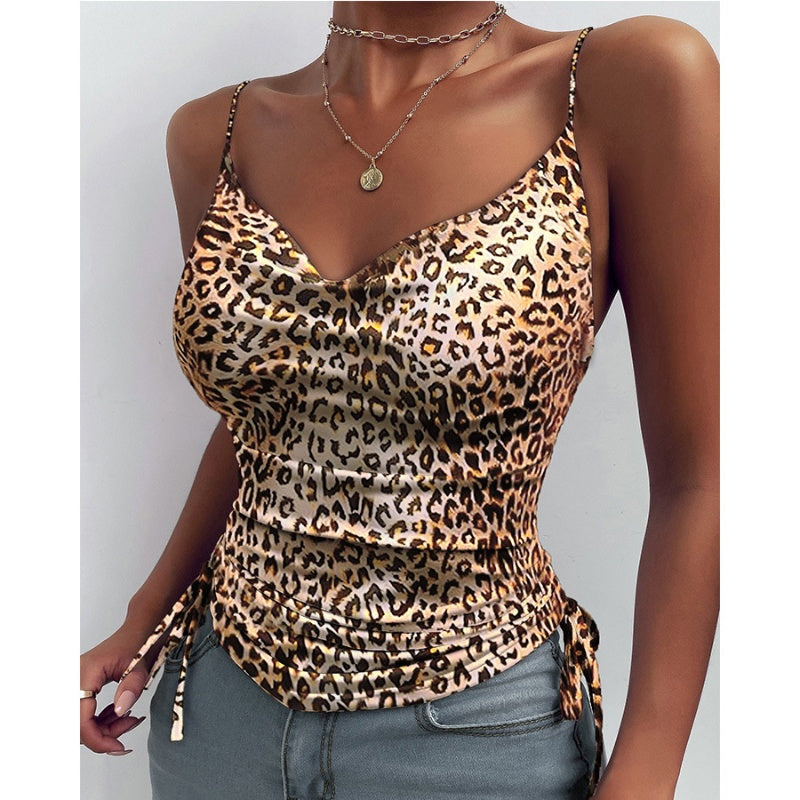 Spaghetti Strap Tops V-neck Camisole Shirts 