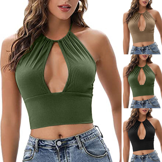 Camisole Halter Vest Women Summer Hollow Tops