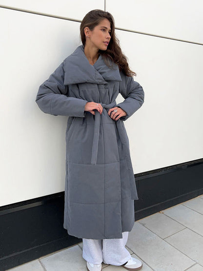 large lapel winter coat