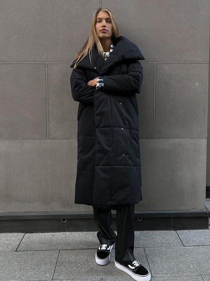 large lapel winter coat