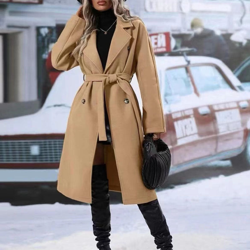 double-breasted trench coat winter