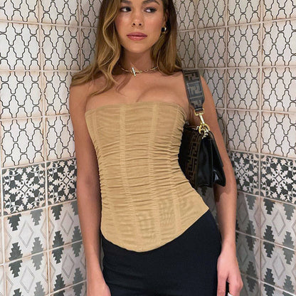 Sleeveless Tube Crop Top 