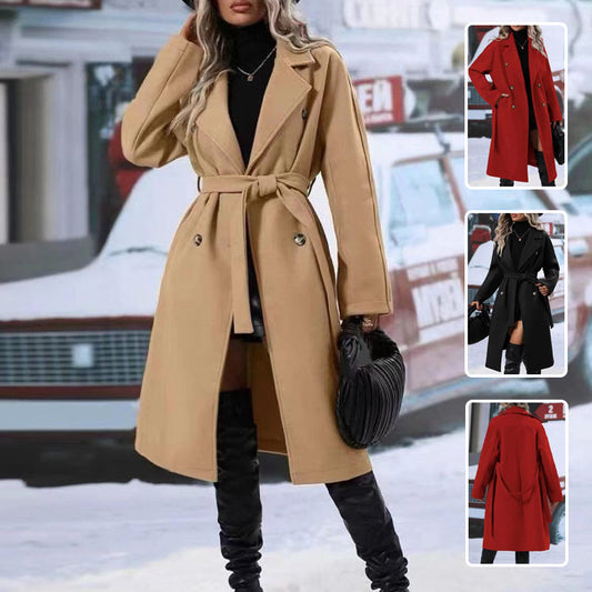 double-breasted trench coat winter