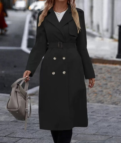 double-breasted trench coat winter